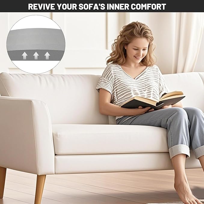 Couch Cushion Support for Sagging Seat - 20" x 20" High-Density Curved Foam Sofa Cushion Support Board, Couch Supporter for Under The Cushions, Grey Set of 3
