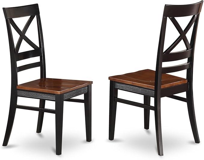 East West Furniture NIQU5-BCH-W 5 Piece Dining Room Furniture Set Includes a Rectangle Kitchen Table with Butterfly Leaf and 4 Dining Chairs, 36x66 Inch, Black & Cherry