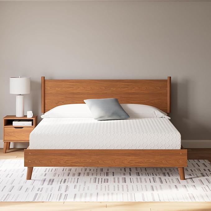 Signature Design by Ashley King Size Chime 10 Inch Medium Firm Memory Foam Mattress with Green Tea & Charcoal Gel for Pressure Relief, Fiberglass Free, Mattress In A Box