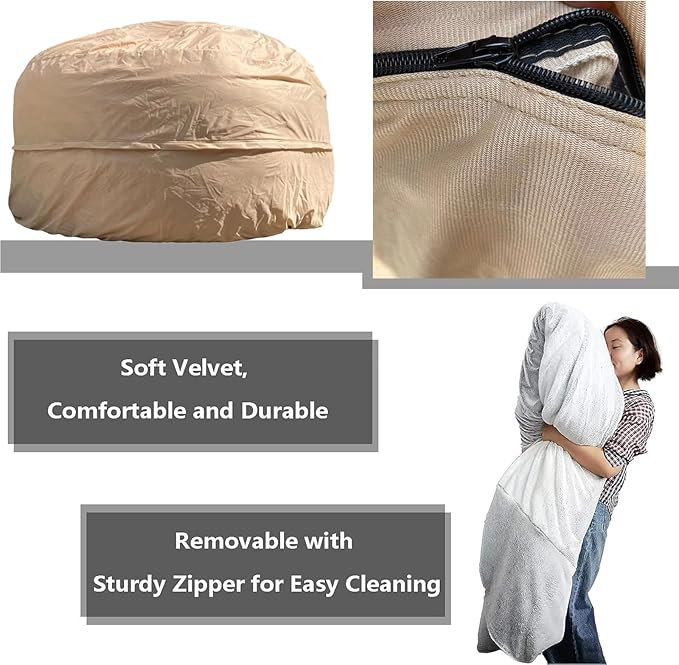 Reusable Beanbag Chair Inner Lining Cover for Pack Bean Filler EPP EPS Shredded Memory Foam and Wash Needs, 3.5 FT