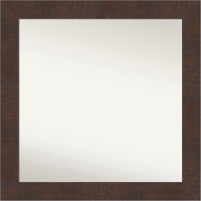 Amanti Art White Bathroom Mirror for Over Sink, 30x30 Wedge White Square Vanity Mirror, Large Modern Frame, Hangs Horizonally and Vertically, Bathroom Wall Decor, Non-Beveled Edge from WI, USA