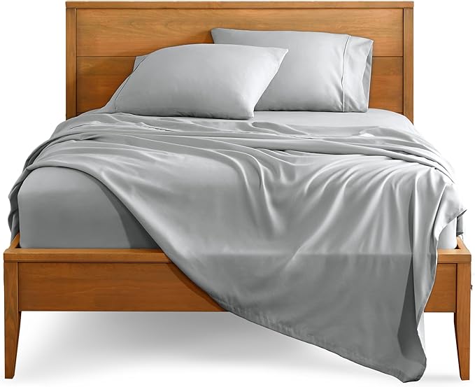 Bare Home Twin Sheet Set - 1800 Ultra-Soft Microfiber Twin Bed Sheets - Double Brushed - Deep Pockets - Easy Fit - 3 Piece Set - Bed Sheets (Twin, French Grey)