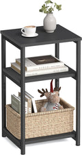 VASAGLE Side Table, Small End Table, Tall Nightstand for Living Room, Bedroom, Office, Bathroom, Classic Black ULET273B16