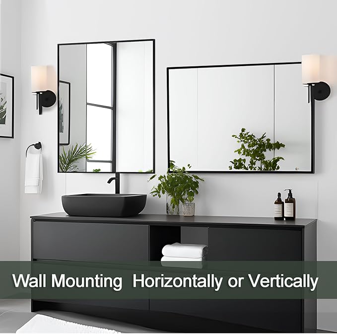 Bathroom Mirror 30x40 Inch, Black Frame Mirror 30"x40", Rectangle Wall Mounted Mirror, Metal Framed Vanity Mirror for Wall 30 by 40, Modern Mirror Hangs Horizontal Or Vertical
