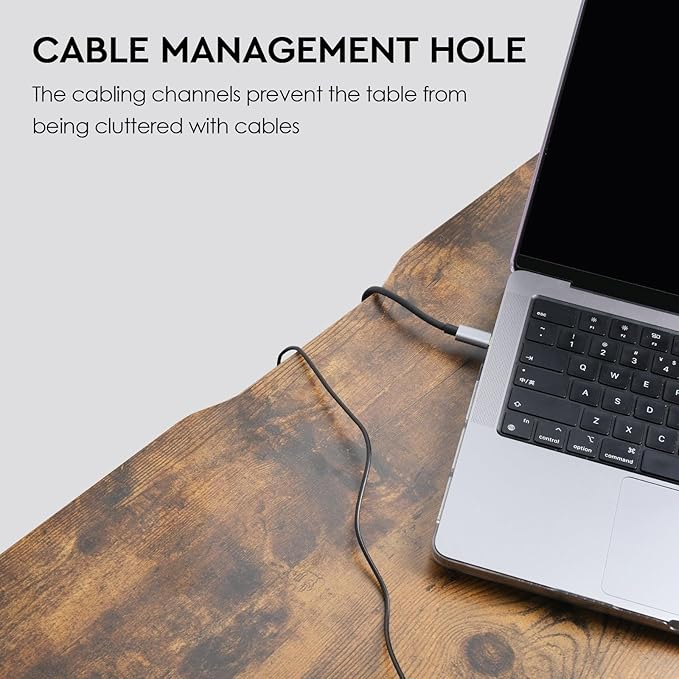 Ｍａｉｈａｉｌ Maihail Small Desk with Drawers, 40 inch Computer Desk with Shelves, Writing Desk with Storage, Small Office Desk with Metal Frame, Rustic Brown2