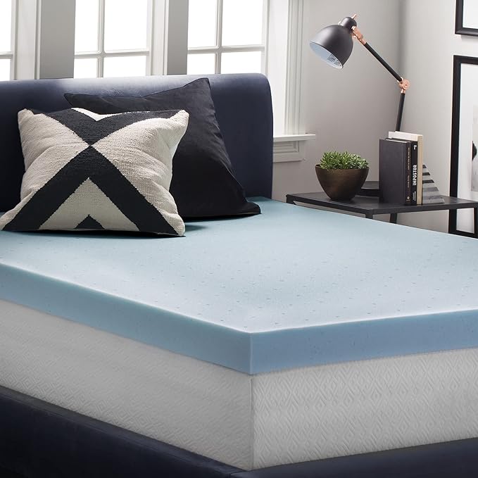 LUCID - LU40FF30GT 4 Inch Gel Memory Foam Mattress Topper-Ventilated Design-Ultra Plush-Full
