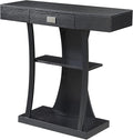 Convenience Concepts Newport Harri Console Table 36" - Modern Sofa Table with Storage Shelves, One Drawer Narrow Entryway Hall Table for Living Room, Black