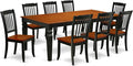 East West Furniture LGDA9-BCH-W 9 Piece Dining Room Furniture Set Includes a Rectangle Kitchen Table with Butterfly Leaf and 8 Dining Chairs, 42x84 Inch, Black & Cherry
