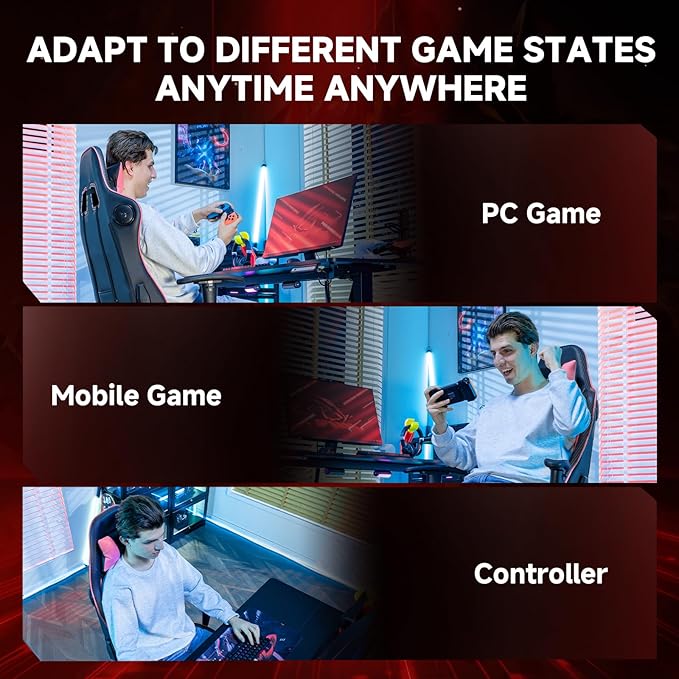 GTPLAYER Gaming Chair with Bluetooth Speakers and Footrest, Ergonomic Gamer Chair with Reclining Backrest, 3D Armrests, Adjustable Seat Height, Computer Desk Chair for Adults (Colourful)