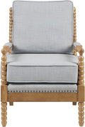 Madison Park Donohue Midcentury Modern Accent Chairs Padded Solid Wood Armrest and Frame Oakwood Finish, Upholstered Seat, Bedroom, Family or Living Room, 25.5" W x 32" D x 35.75" H, Light Blue