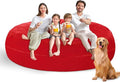 7FT Bean Bag Chair with Ultra Soft Velvet Cover Bean Bag Sofa with Memory Foam Bean Bag Chairs with Large Size Lazy Sofa for Dorm Office Living Room Bedroom Red 7'