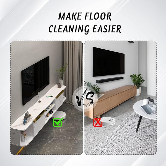 Pmnianhua Floating TV Console with 2 Drawers, 78'' Wall Mount TV Shelf, Media Console for Bedroom & Living Room (White)