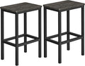 VASAGLE Bar Stools, Set of 2 Bar Chairs, Kitchen Breakfast Bar Stools with Footrest, Industrial in Living Room, Party Room, Charcoal Gray and Black ULBC065B04