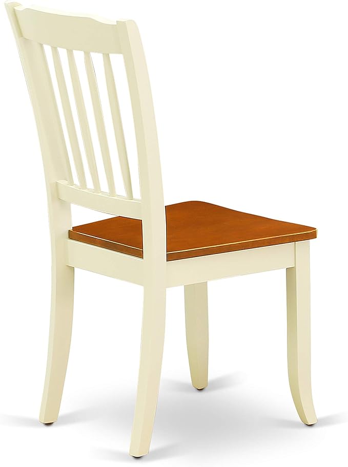 East West Furniture DODA7-BMK-W 7 Piece Dining Table Set Consist of a Rectangle Dinner Table with Butterfly Leaf and 6 Dining Room Chairs, 42x78 Inch, Buttermilk & Cherry
