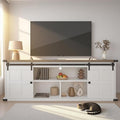 GAOMON 70" Farmhouse TV Stand for 80/75/70 Inch TVs,Entertainment Center Storage Cabinets w/Power Outlets and Sliding Barn Door,Rustic TV Stands for Living Room,Media Console Cabinet