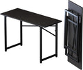 Folding Computer Desk 47 inch Writing Gaming Computer Camping Table, No Assembly Required Home Office Desk, Black