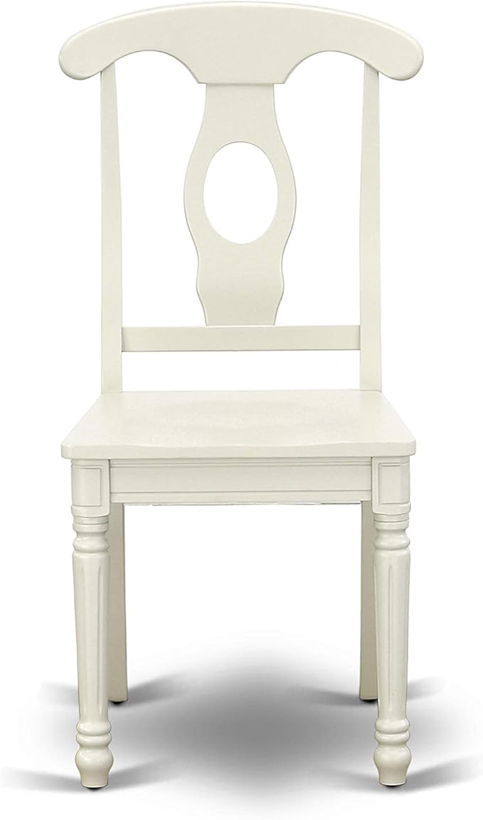 East West Furniture DOKE9-LWH-W 9 Piece Dining Set Includes a Rectangle Dining Table with Butterfly Leaf and 8 Kitchen Chairs, 42x78 Inch, Linen White