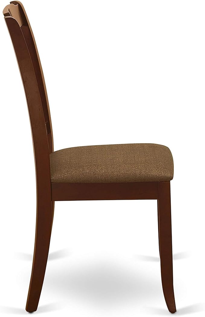 East West Furniture DODA5-MAH-C 5 Piece Dinette Set Includes a Rectangle Dining Room Table with Butterfly Leaf and 4 Linen Fabric Upholstered Dining Chairs, 42x78 Inch, Mahogany