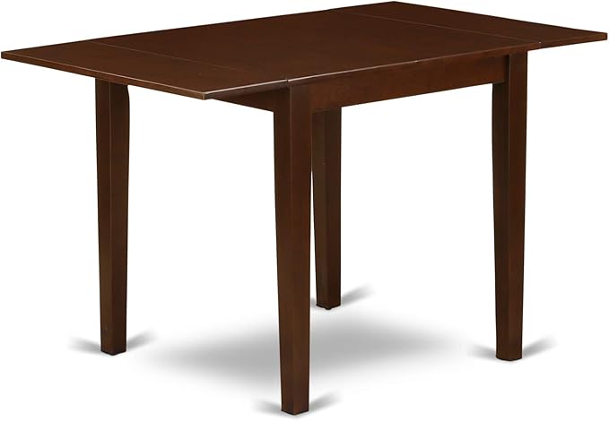 East West Furniture NDGR5-MAH-W 5 Piece Kitchen Table Set for 4 Includes a Rectangle Dining Table with Dropleaf and 4 Dining Room Chairs, 30x48 Inch, Mahogany