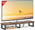 45" Large TV Riser for 32-60 inch TV, TV Riser Stand Shelf with Steel Legs,Tabletop TV Stand Riser for Home Office,Rustic Brown