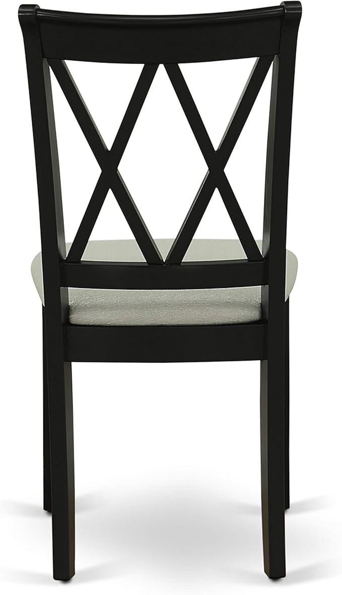 East West Furniture DUCL5-BLK-C 5 Piece Kitchen Table & Chairs Set Includes a Rectangle Dining Table and 4 Linen Fabric Dining Room Chairs, 36x60 Inch, Black
