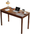 Solid Wood Desk with Drawers - 47 x 22 Inch Vintage Desks, Mid Century Modern Desks, Rubber Wood Study Table, Writing Desk with Drawers for Bedroom|Any Spaces - Walnut Color