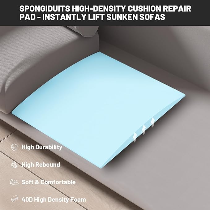 Couch Cushion Support for Sagging Seat - 20" x 20" High-Density Curved Foam Sofa Cushion Support Board,Couch Supporter for Under The Cushions,Blue Set of 3