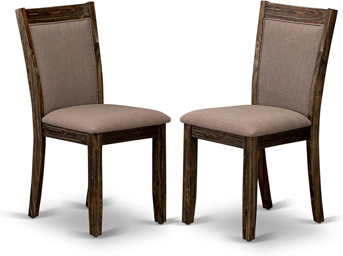 East West Furniture X727MZ748-9 9 Piece Dining Table Set Includes a Rectangle Dining Room Table with X-Legs and 8 Coffee Linen Fabric Upholstered Chairs, 40x72 Inch, Multi-Color