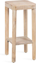 Kate and Laurel Talcott Modern Square Wood Drink Table, 12 x 12 x 28, Light Natural, Transitional Decorative Two-Tier Pedestal Table for Use as Plant Stand Indoors or Living Room Decor Accent