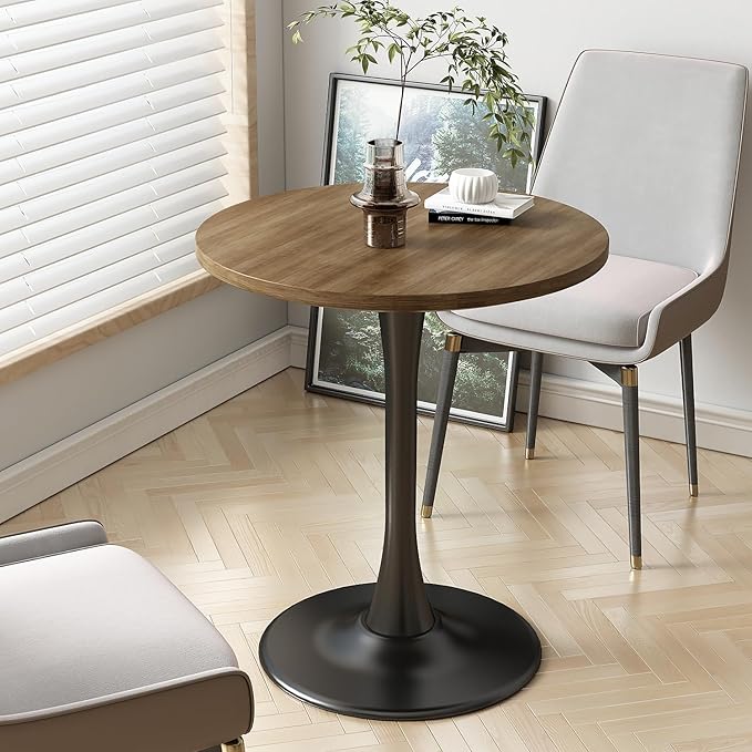 Round Table Modern Dining Table Tulip Round Kitchen Table Mid Century Wooden Coffee Table for Living Room 24 inch