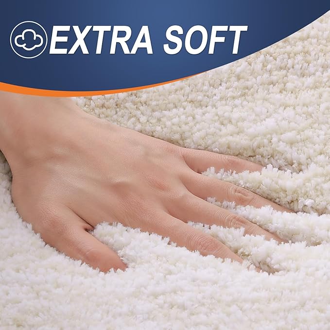 OLANLY Bathroom Runner Rugs 59x20, Extra Soft Absorbent Microfiber Bath Rugs, Rubber Backing, Quick Dry, Washable Bath Mats for Bathroom Floor, Tub and Shower, Home Decor Accessories, Light Beige