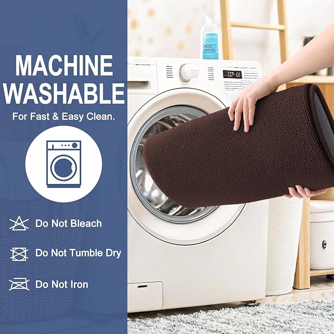 OLANLY Thick Memory Foam Bath Mat Rug 34x21, Extra Soft Absorbent Bathroom Rug, Quick Dry Bath Mats, Non-Slip, Machine Washable Carpet for Bathroom, Tub and Shower, Home Decor Accessories, Brown