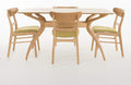 Christopher Knight Home Idalia Curved Leg Rectangular Dining Set, 5-Pcs Set, Natural Oak / Green Tea