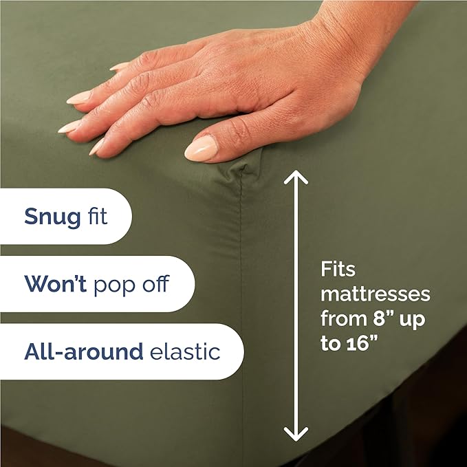 Full Size 4 Piece Sheet Set - Comfy Breathable & Cooling Bed Sheets Set - Hotel Luxury Bedding for Women, Men, Kids, Teens, Boys & Girls - Deep Pockets, Soft and Wrinkle Free - Oeko-Tex - Sage Green