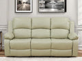 Leather Recliner Sofa Couch, 3-Seater Home Theater Seating Reclining Sofa, Power Reclining Couch with Cup Holders & Drop Down Table for Living Room Furniture Sets, Khaki