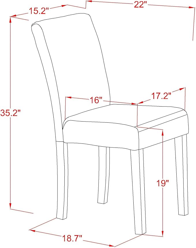 East West Furniture V677AB624-7 7 Piece Dinette Set Consist of a Rectangle Dining Room Table with V-Legs and 6 Black Color Linen Fabric Upholstered Chairs, 40x72 Inch, Multi-Color