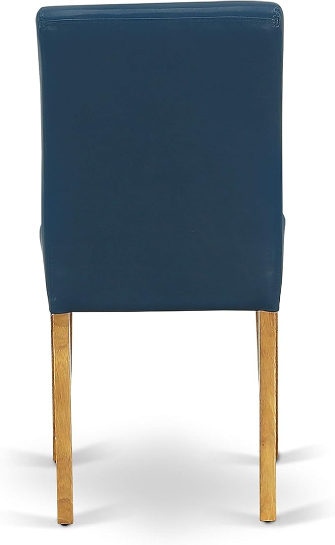 East West Furniture CAAB7-OAK-55 7 Piece Dining Table Set Consist of a Rectangle Dining Room Table and 6 Oasis Blue Faux Leather Upholstered Parson Chairs, 36x60 Inch, Oak