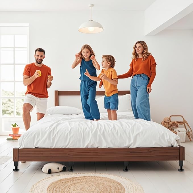6PCS Adjustable Height Bed Support Legs, 10.2-16.5In, Metal Heavy Furniture Legs with Rubber Non-Slip for Sofa/Cabinet/Couch/Dresser/Table, Furniture Feet Replacement for King Queen Bed Frame Slat