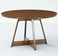 LITTLE TREE 39 Inches Round Dining Table for 2-4, Farmhouse Circle Kitchen Table for Dining Room, Wooden Dinner Table with Heavy Duty Pedestal, Small Bistro Table for Restaurant, Brown