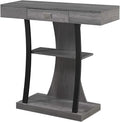 Convenience Concepts Newport Harri Console Table 36" - Modern Sofa Table with Storage Shelves, One Drawer Narrow Entryway Hall Table for Living Room, Charcoal Gray