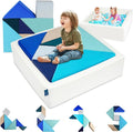 Kids Play Sofa, Tangram Square Puzzles Couch Furniture, Modular Kids Play Couchs Furniture, Puzzle Solving Couch Building Fort for Playroom Bedroom Boys Girls Teens, Ocean