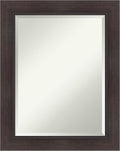 Amanti Art Brown Wall Mirror 30x24 Sloped Espresso Rectangle Bathroom Mirror for Wall Decor Living Room, Medium Modern Frame, Hangs Horizonally and Vertically, Bathroom Decor, Beveled Edge