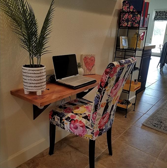 Industrial Rustic Wall-Mounted Table, Dining Table Desk, Pine Wood Wall-Mounted Bar Tables (40"X18")