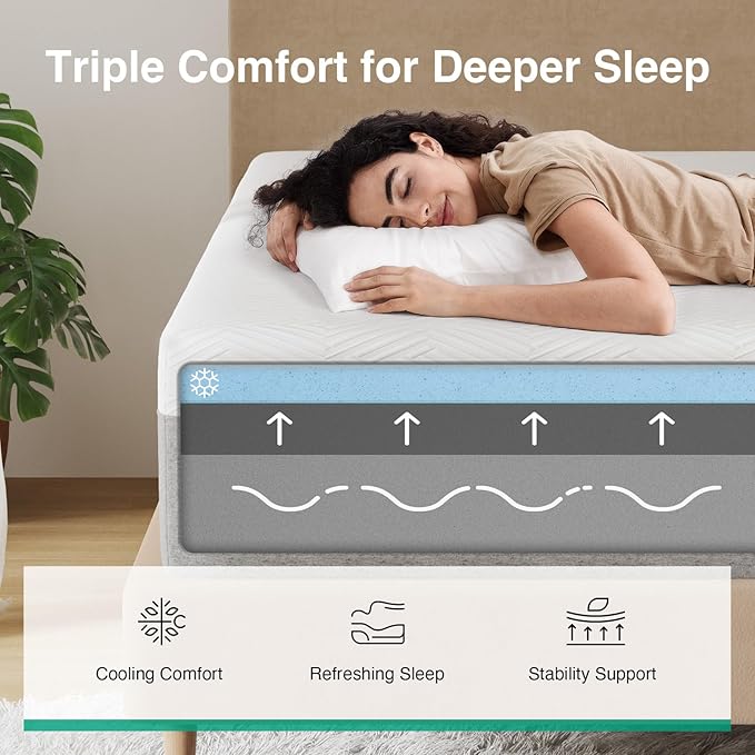 Novilla Mattress, 12 Inch Mattress California King with Gel Memory Foam for Comfortable Sleep & Pain Relief & Body Support, CertiPUR-US Certified