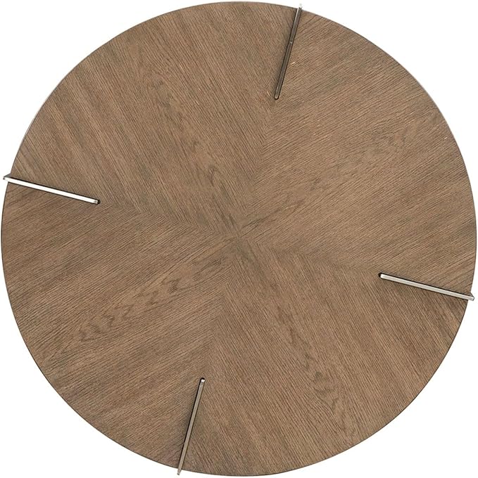 Liberty Furniture Harlow Living Room 3 Piece Set - Round Cocktail Table, 2 End Tables - Sandstone & Satin Nickel
