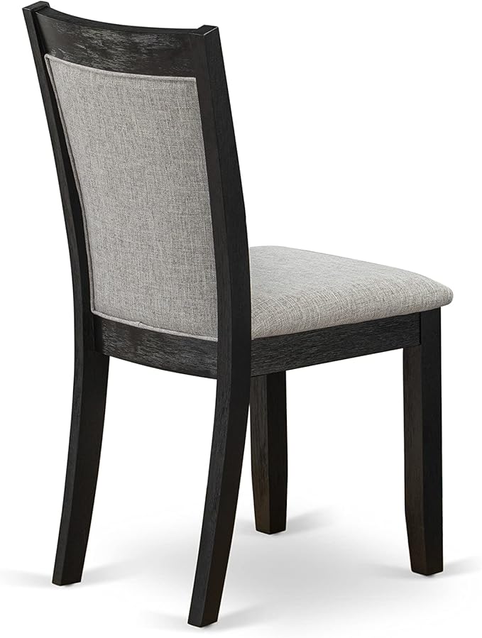 East West Furniture X627MZ606-7 7 Piece Kitchen Table Set Consist of a Rectangle Dining Table with X-Legs and 6 Shitake Linen Fabric Parsons Dining Chairs, 40x72 Inch, Multi-Color