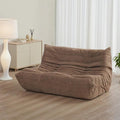 Fireside Loveseat Mid-Century Armless Sofa — Twin-Size Floor Lounger in Soft Premium Corduroy, Foam-Filled Accent Chair for Living Room or Bedroom (Brown, Two Seater)