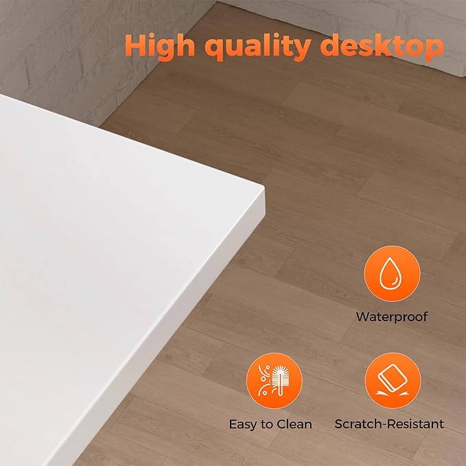 Rolling Computer Desk with Wheels, Gaming Desk for Small Spaces, Modern Simple Style Table for Home Office, Study Writing Table (Caster, White, 48 inch)
