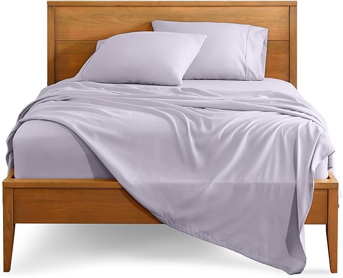 Bare Home Queen Sheet Set - 1800 Ultra-Soft Microfiber Queen Bed Sheets - Double Brushed - Deep Pockets - Easy Fit - 4 Piece Set - Bed Sheets (Queen, Light Lavender)
