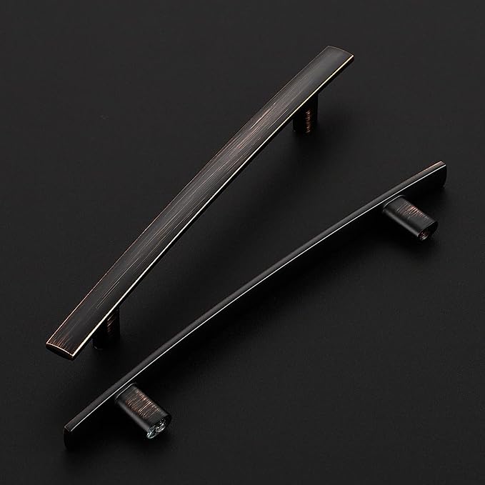 30 Pack Cabinet Handles 5" Hole Center - Curved Cabinet Pulls Oil Rubbed Bronze Drawer Pulls for Kitchen Cupboard Solid Hardware for Dresser Drawer Arch Hardware